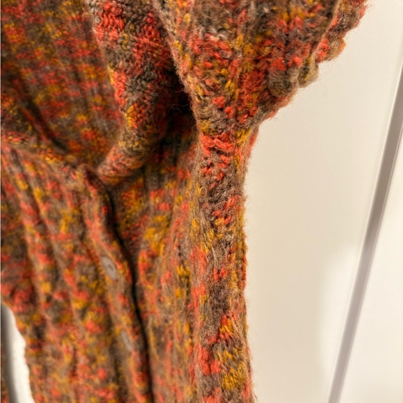 Prana Multicolor Wool Blend Cable Knit Cowl Neck Cardigan Size Small - Picture 7 of 16